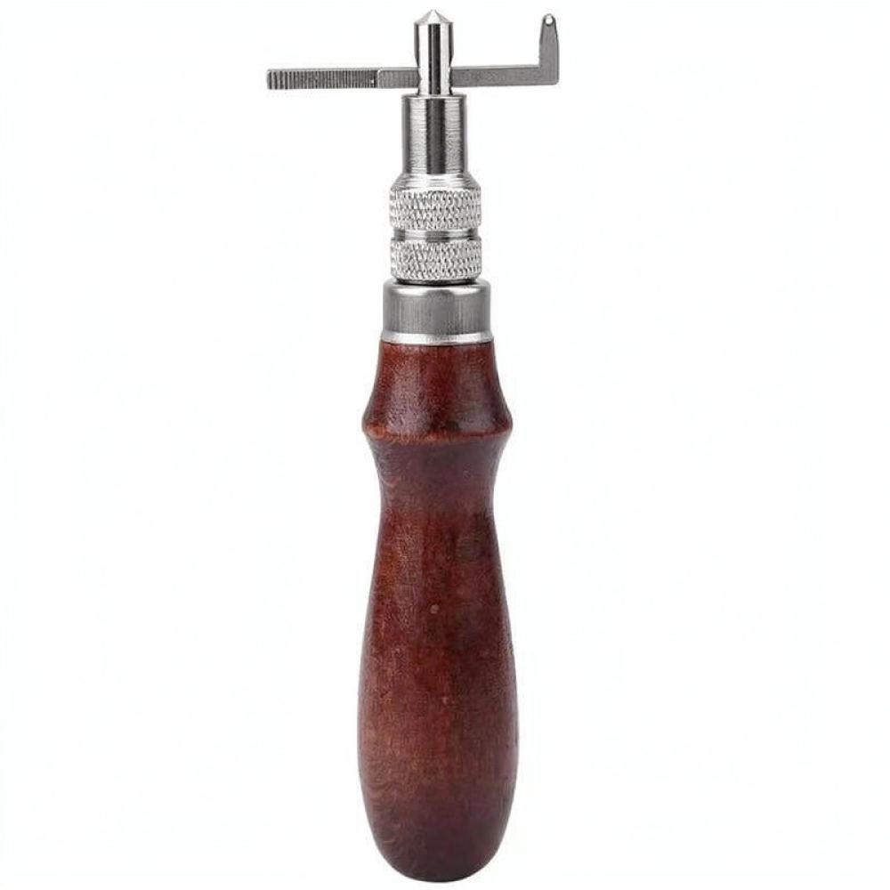 Groover Stitching Tool - ชุดเครื่องมือทำรอยเย็บหนังแบบมือ ที่กดขอบ ที่ตัดขอบ ด้ามจับไม้ อุปกรณ์งานฝีมือที่ทนทาน