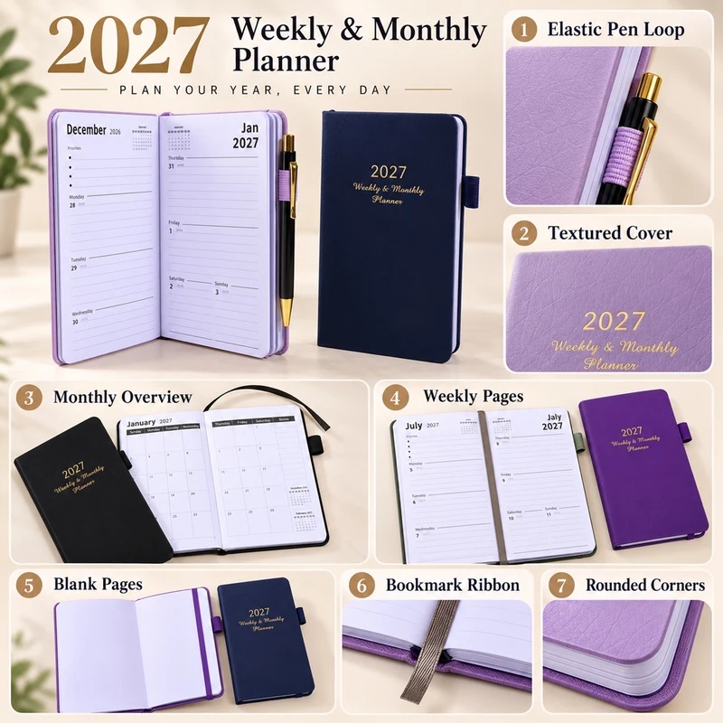 สมุดวางแผนรายสัปดาห์และรายเดือ - Leather Work Diary Covers บทวิจารณ์และราคา